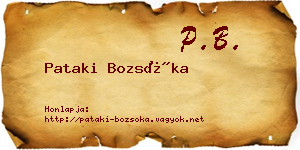 Pataki Bozsóka névjegykártya